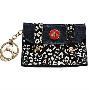 2FOR$30 - Gucci Vintage Bee Button Adorned Card Case Key Chain/Ring